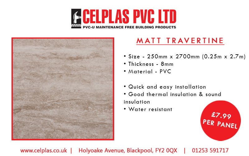 Celplas_PVC's tweet image. Bring more earthy tones into the bathroom with our Matt Travertine cladding. Our wall panels make any room look brighter and cleaner with a matt finish. They'll instantly give a warm glow to any room, but better yet they’re super hygienic and easy to install!

#Decor #Interior