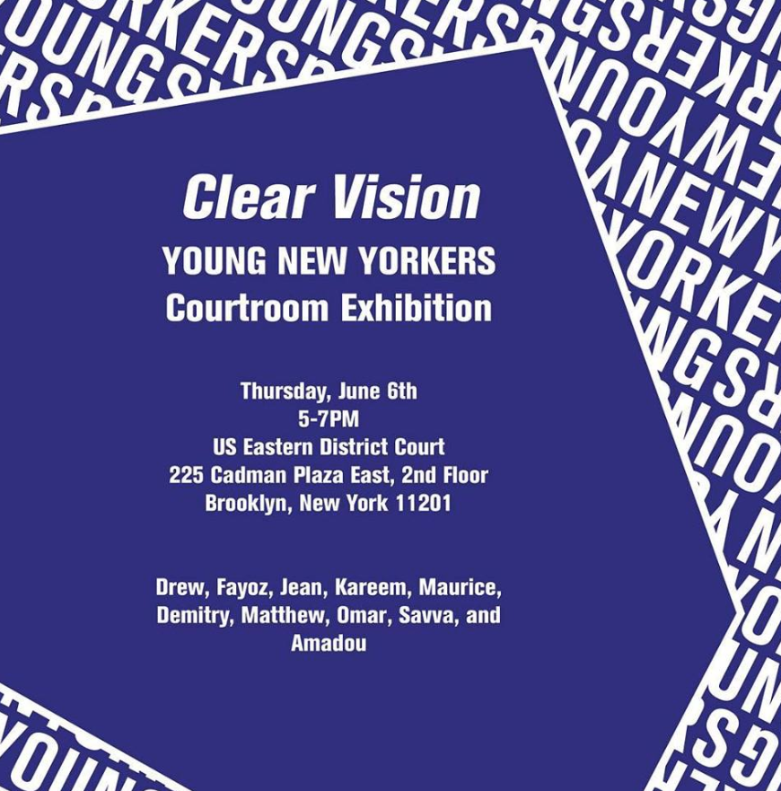 OsborneNY's tweet photo. TONIGHT!

Visit, Clear Vision: THERE IS NO THEM ONLY US, on view at US Eastern District Court
225 Cadman Plaza East, 2nd Floor
Brooklyn, NY 11201. 

Created by @YoungNewYorkers, 
Clear Vision explores the tension between the ways the world sees them and who they really are. https://t.co/e9ctj3Ln0j