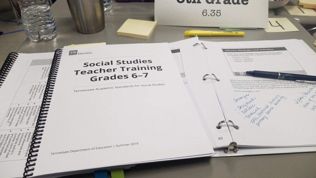 AWallerEHS's tweet photo. Just a little light summer reading at TDOE New Standards Training. #Hype4History #HCS_SocStudies https://t.co/Y9XPNRSMFf