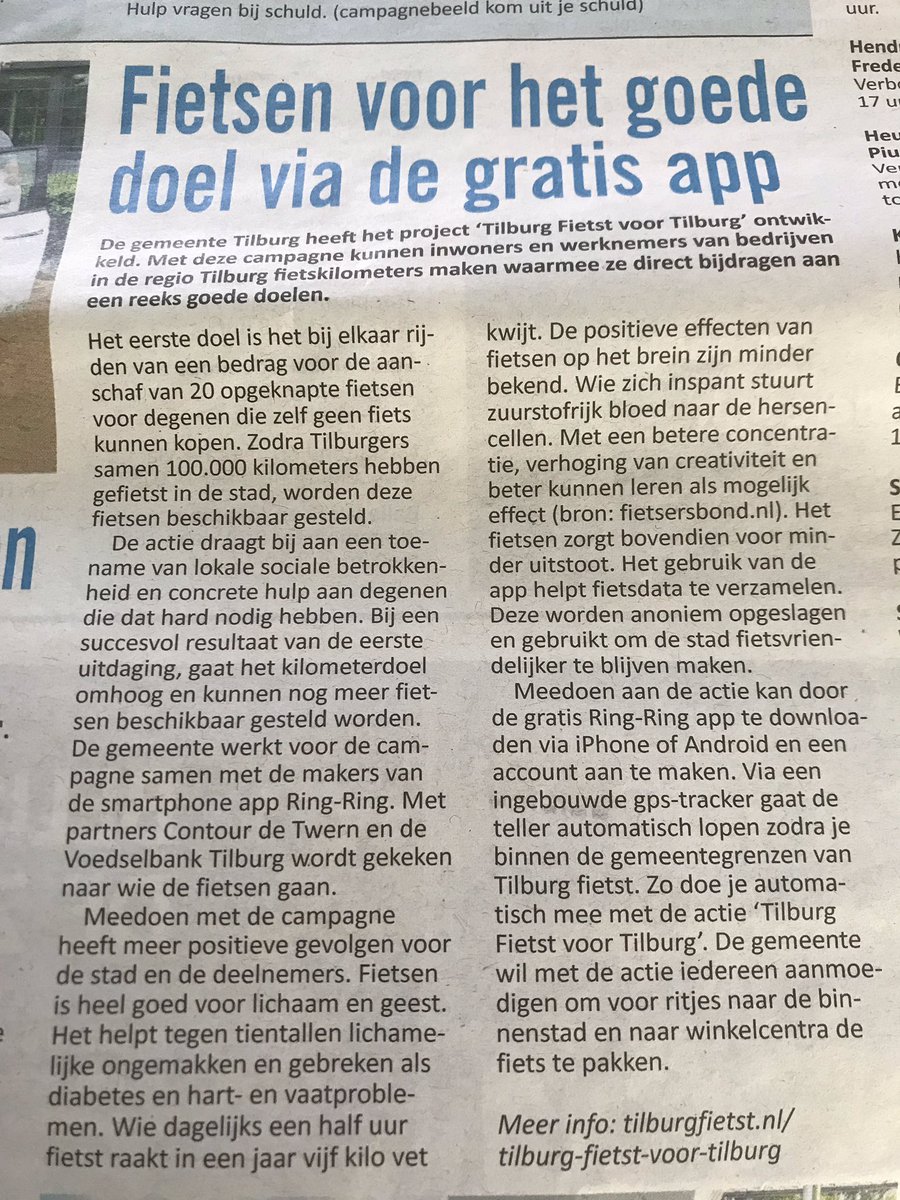 Tilburgers op de fiets voor andere Tilburgers! Mooi plan! Wie fietst mee? #tilburg #gezondeleefstijl #fietsen #gratisbeweging