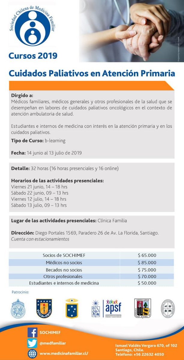 isabelmoram's tweet photo. Estás trabajando en APS con pacientes en Cuidados Paliativos y te faltan herramientas?? Este curso es para ti!! https://t.co/PwITTgd6YG #MedFamUC https://t.co/vo8qc2knhK