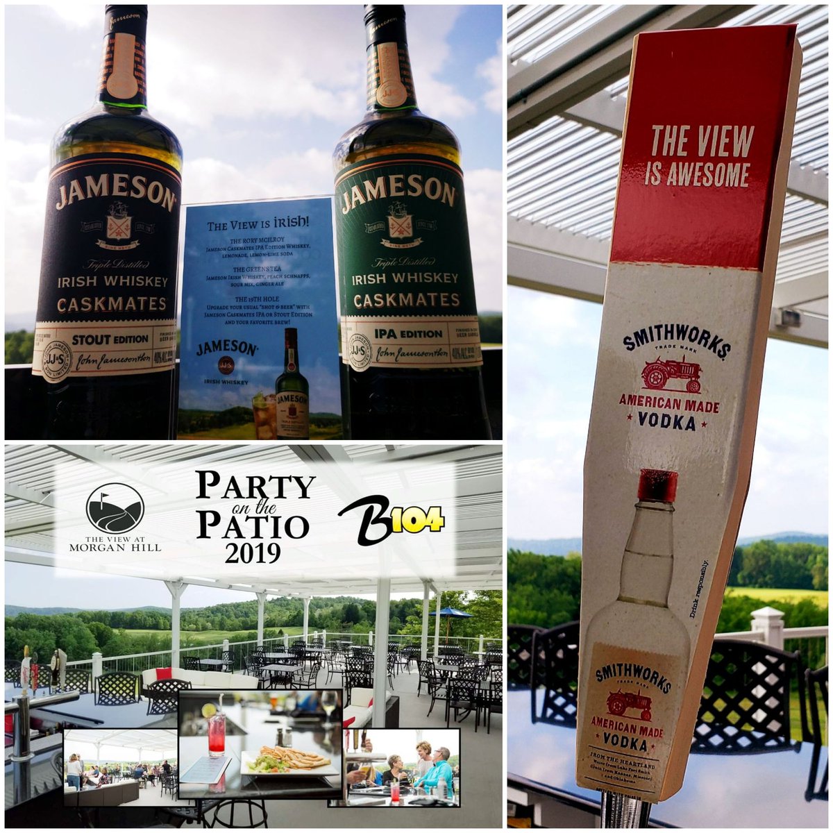 Who says Friday should have all the fun?  Come party tonight with us!  Party on the Patio hosted by <a href="/B104/">B104</a>    every Thursday from 6pm until 9pm.  Jameson tasting tonight presented by Southern Wine &amp; Spirits.  <a href="/SmithworksVodka/">Smithworks Vodka</a> cocktail on draft.  Don't be late!
#theviewisawesome