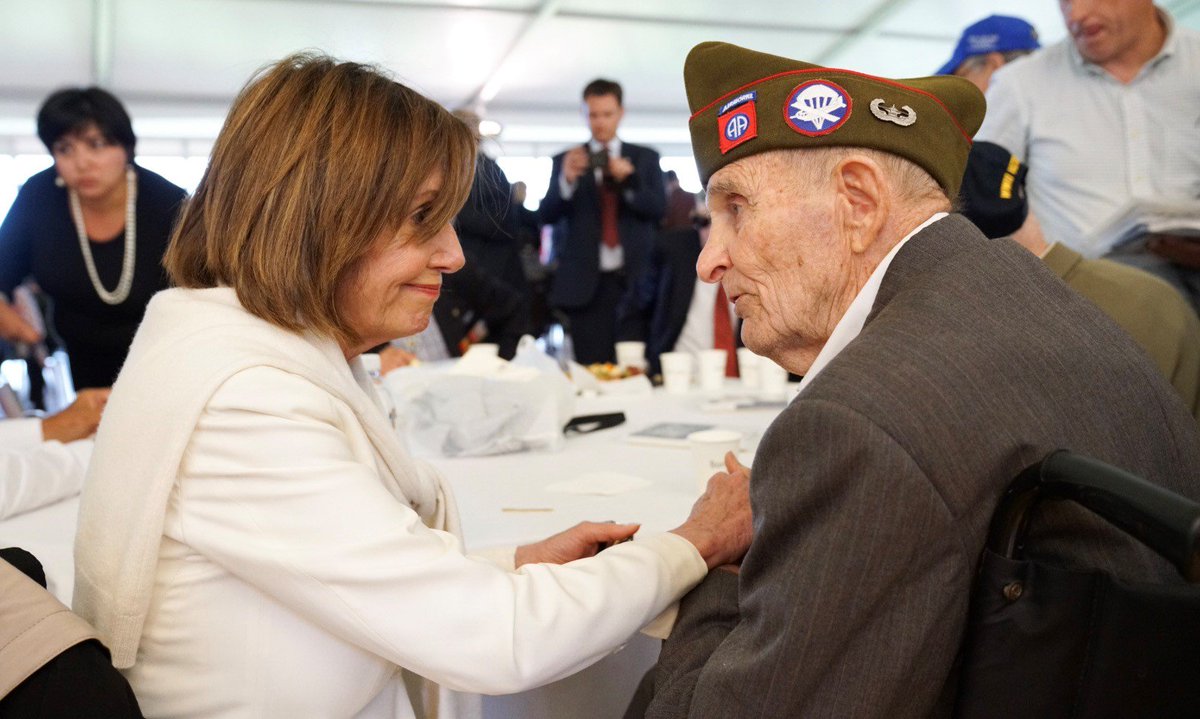 SpeakerPelosi's tweet image. Today, our bipartisan delegation visited the American Cemetery in Normandy, France to mark #DDay75thAnniversary and honor our courageous American troops who fought for freedom.