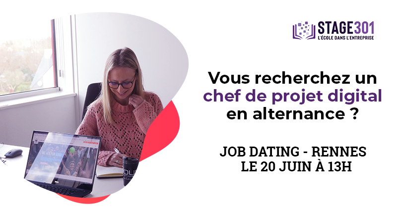 Stage_301's tweet photo. [Jobdating]🗓️ Nous organisons le 20 juin à Rennes un #jobdating pour notre formation “Chef de projet digital et innovation collaborative”
➡️ Un événement à ne pas louper: https://t.co/Ek13CECvcq  @adnouest
@ACTIVEST35 @Breizh_Conseil @Club_CBC35 @LeCepr @CJD_Rennes @DigitalStMalo https://t.co/jQehlqNO4V