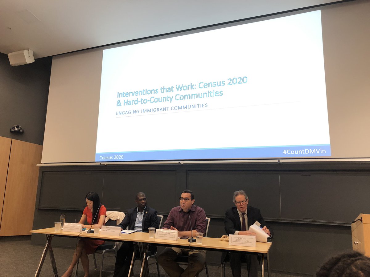 NadineDKearns's tweet image. Census 2020 in immigrant communities lessons: make impact real on daily life (schools, transportation); plan to engage in “word to mouth communities”; no messaging is enough without resources to deliver them or without trusted messengers. #CountDMVin @MeyerFoundation