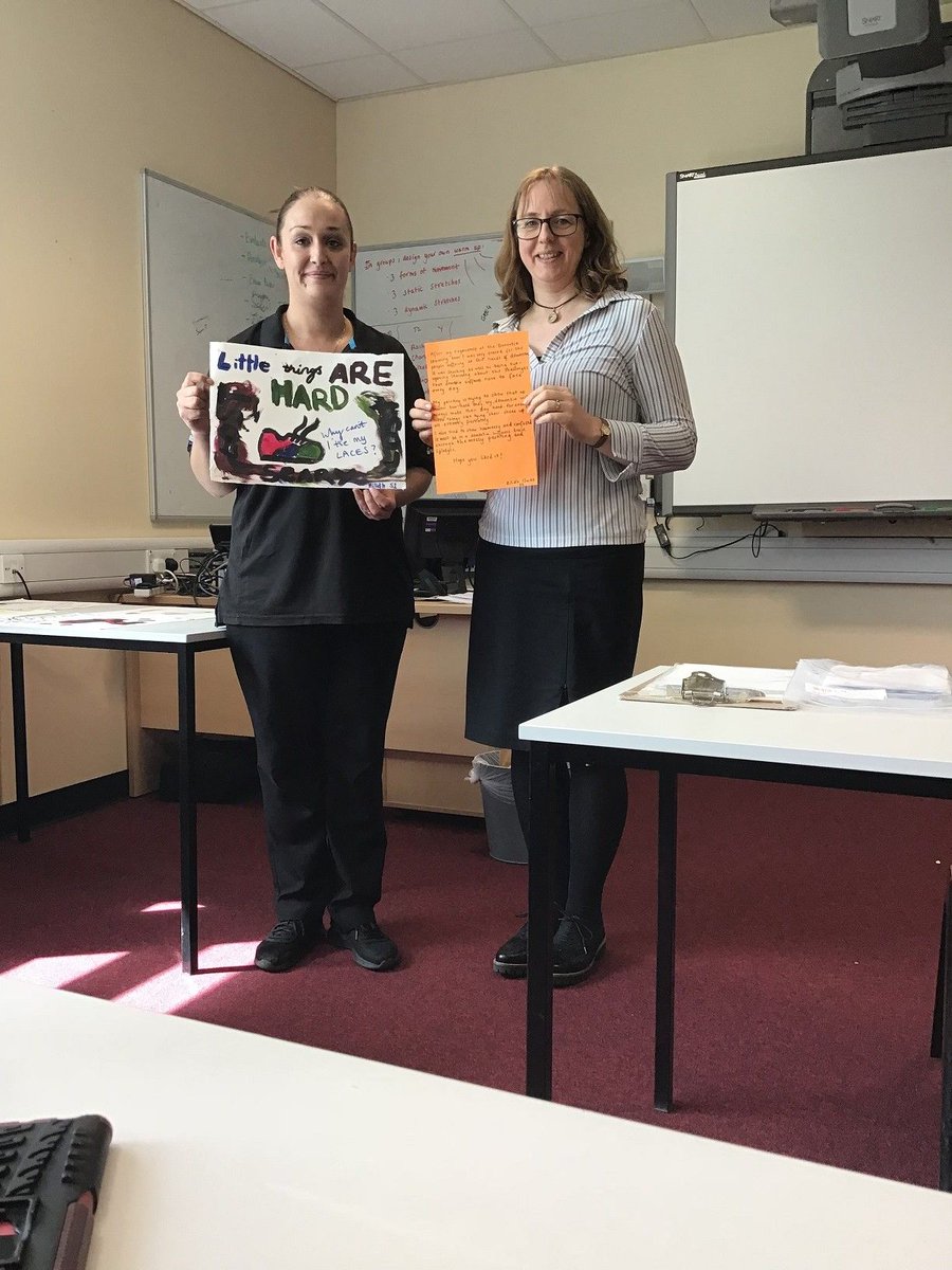 SecondWindDream's tweet photo. Broughton High School students created some pictures to help express their Virtual Dementia Tourยฎ experience (photographed with Kate from @Training2careUK and Mrs. Frew, teacher). #VirtualDementiaTour #Training2Care https://t.co/ttUEI2tX17