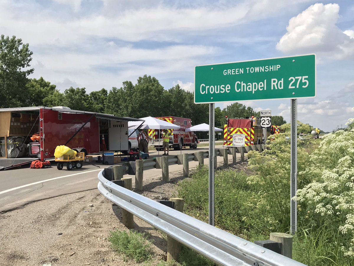 jonaison's tweet photo. 23 north at Crouse Chapel should reopen soon. Tanker truck’s hatch was open, no leak. @ChilliGaz #cgnow https://t.co/Sfexx45ziP