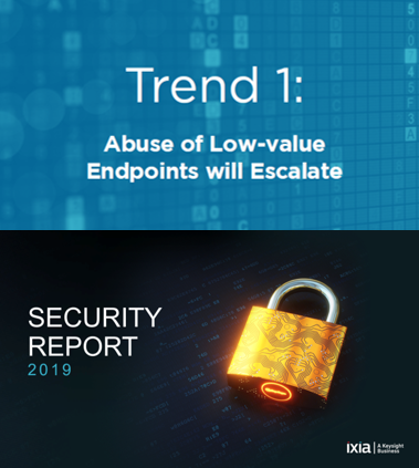 KeysightNAS's tweet photo. The 2019 #IxiaSecurityReport highlights top 6 security concerns in 2019. One: Abuse of low value end-points will escalate in 2019. Learn why and read the report here: https://t.co/2nTpNZGh7a #networksecurity #NetOps #SecOps #IoT https://t.co/TqLOsDm0no