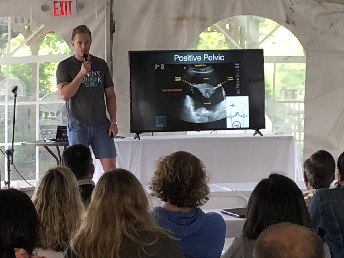 StonyBrookSono's tweet photo. Congratulations to our two graduating Stony Brook Ultrasound Fellows @jbkneib and @LohseMatt as they complete their years with awesome #POCUS lectures to a group of enthusiastic Long Island docs and APPs at Baiting Hollow Farm Vineyard. #SBMedConf #stonybrookem #sonowolf https://t.co/piUqlhrezN