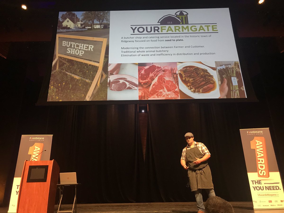 1AwardsNiagara's tweet photo. Last, but certainly not least, Shawn Murphy from @yourfarmgateON joins us to talk about ethical, whole animal butchery and distribution. He also brought sandwiches! 😍 #1AwardsNiagara #Niagara https://t.co/JLqVIhxzfI
