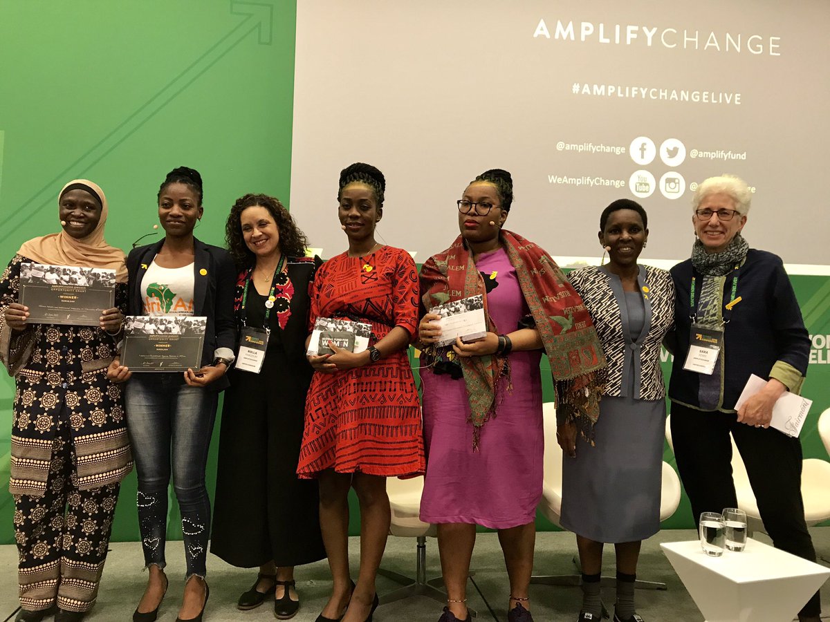 amplifyfund's tweet photo. Congratulations to our live pitch winners @AfriYANGH and @wadadia. Who will now receive AmplifyChange Opportunity grants to make their projects a reality #AmplifyChangeLive https://t.co/6jEqgTSeYx