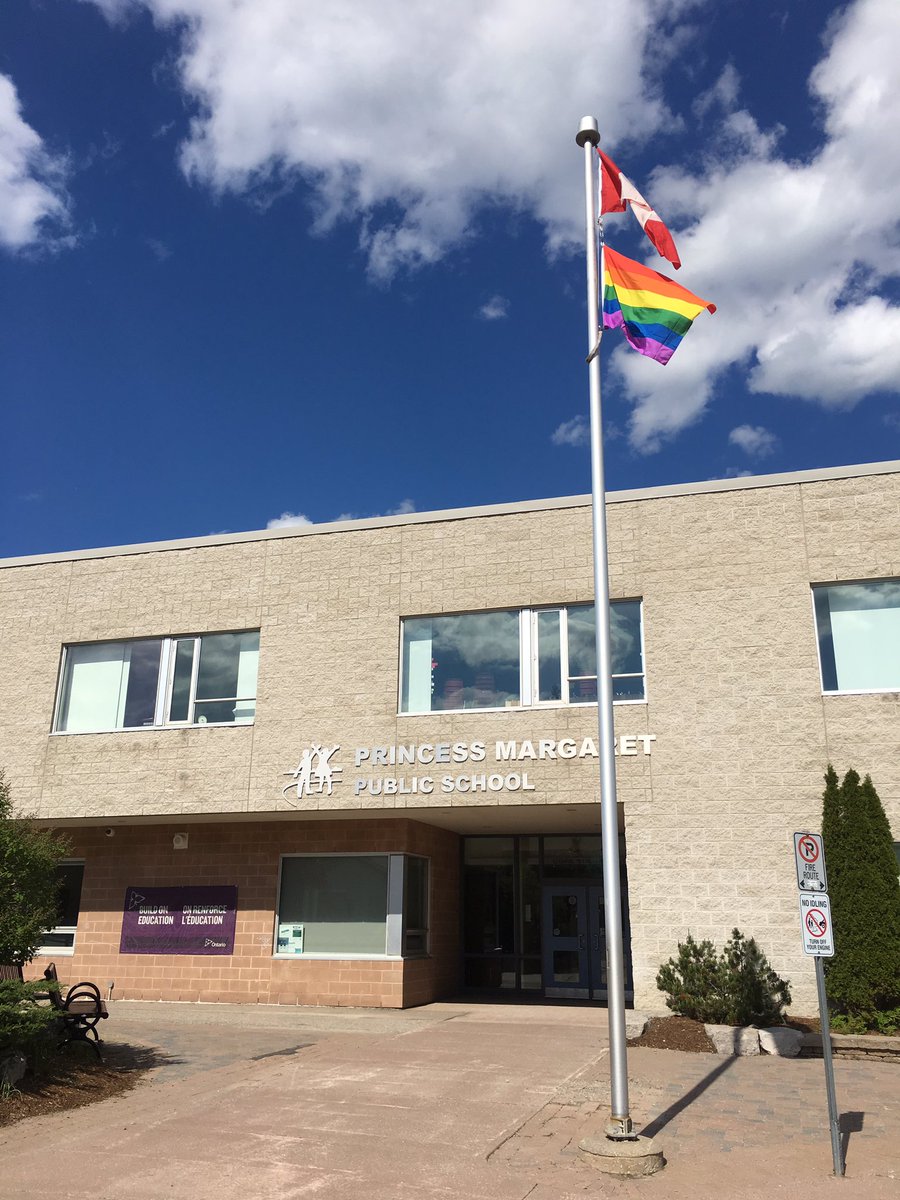 Thank you to our maintenance department for fixing our flag pole. Our pride flag is now proudly displayed.#UGincludesPride #ugdsb