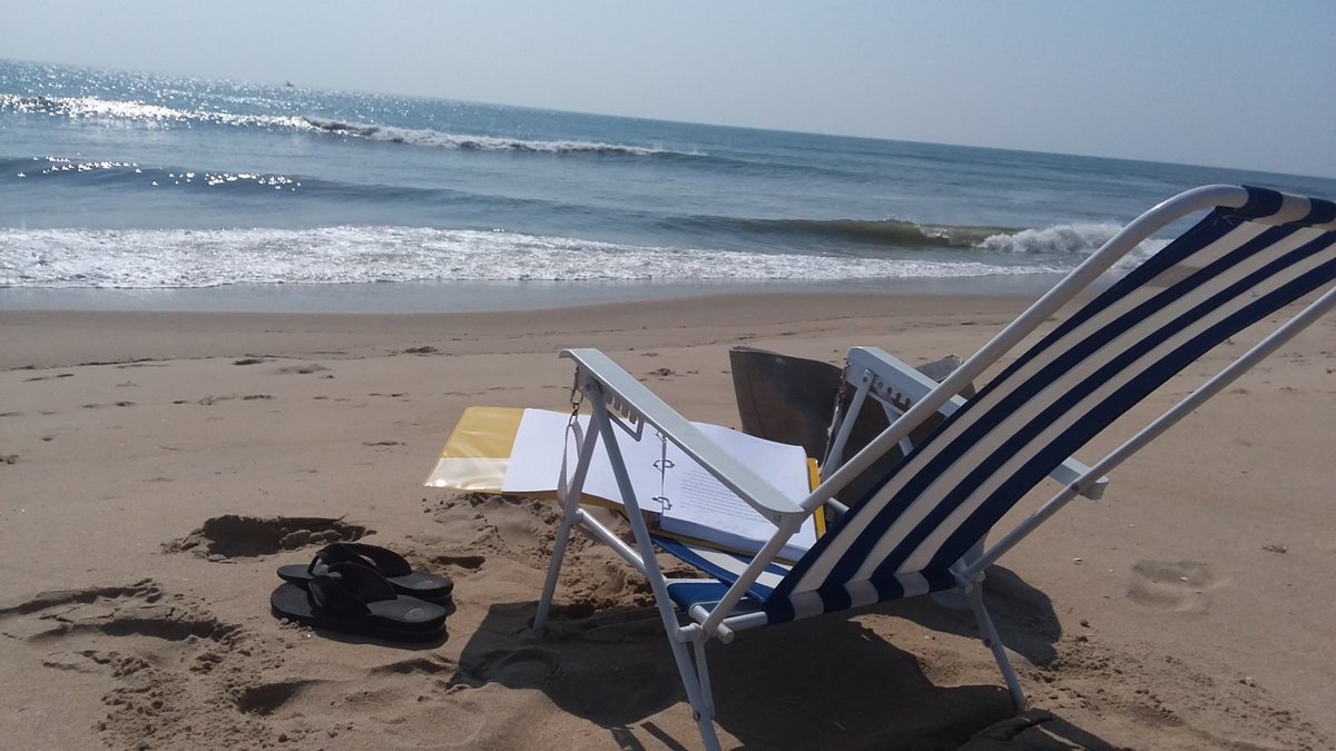 RedLagoe's tweet image. The beach office called me in and I had to go. The red pen didn't get much done today. #writingexcuses #writingspace #amwriting