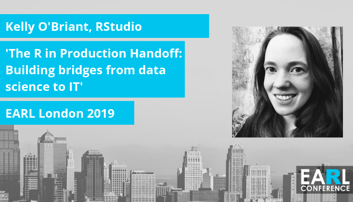 earlconf's tweet photo. 'This talk will cover case studies in how I work with R users at various organizations to bridge the gaps that form between development and production.' @kellrstats @rstudio https://t.co/mqSZ5DfMzS #earlconf #rstats https://t.co/feiP5G0c4M