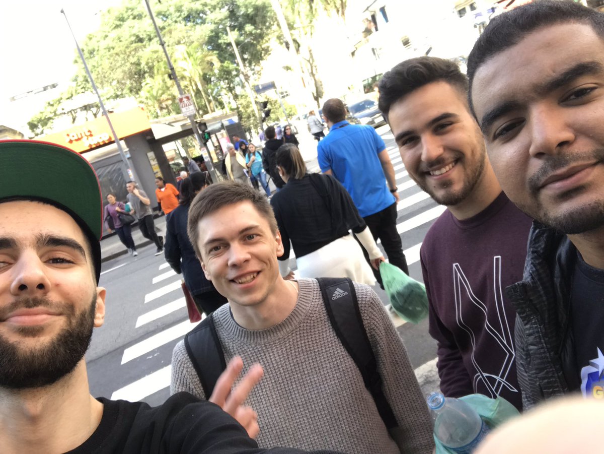Not full squad of <a href="/DustTwo_eSports/">DustTwo eSports</a> is here and our houmie <a href="/rom1_o/">ROM1O 🇲🇦</a>  walking out Brazilian streets #day1