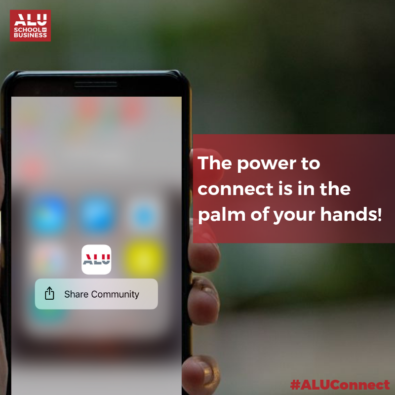 alubusiness's tweet photo. Your #ALUConnect app: View events, new job opportunities, or get in touch with your mentor/mentee in just a
few taps - coming soon! #Reconnect #GiveBack #Expand #GetAhead https://t.co/U9tU05l01c