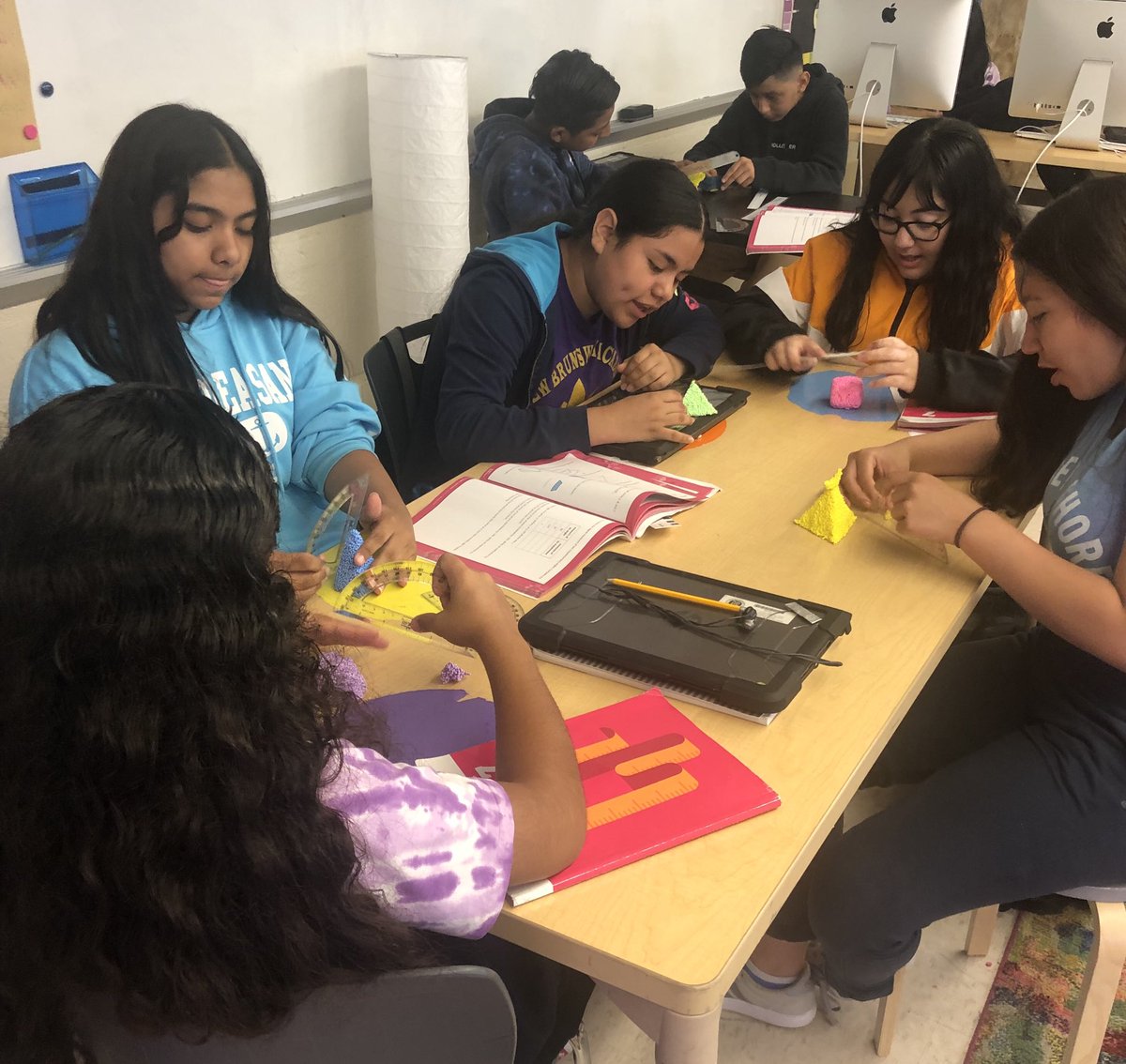 LAmbrosio196's tweet photo. #7thgrade using #playfoam to explore @IllustrateMath @openupresources unit 7’s “Slicing Solids” lesson. So happy to see them excited &amp; engrossed in cross sections! @LincolnAnnex @GandTTeam @nbpschools https://t.co/olY3qAGWep