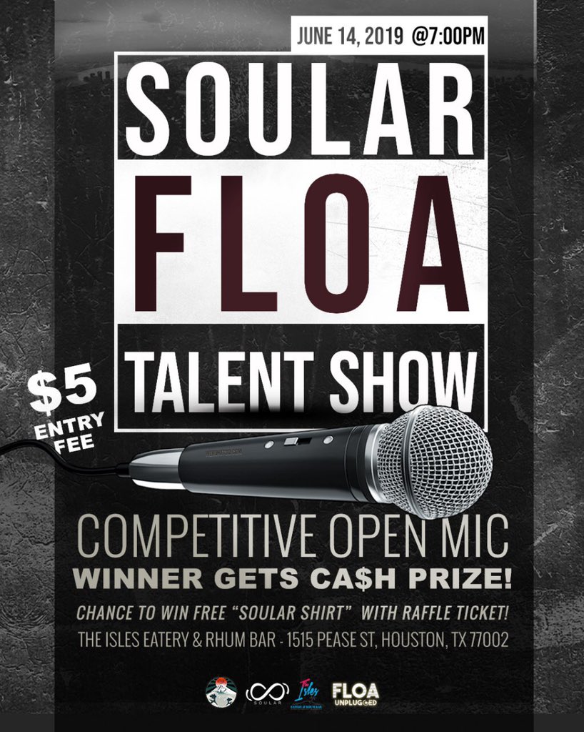 thekhool's tweet photo. Calling all Houston artists, pull up, share your talent, and try to win this $$$$!!!!!!🤑🤑🤑🤑🤑
Sponsored by @SOULAR_Sounds @floastudios @VibeMoreMusic 
#talentshow #cashprize #htx https://t.co/2Dl51q5F2P