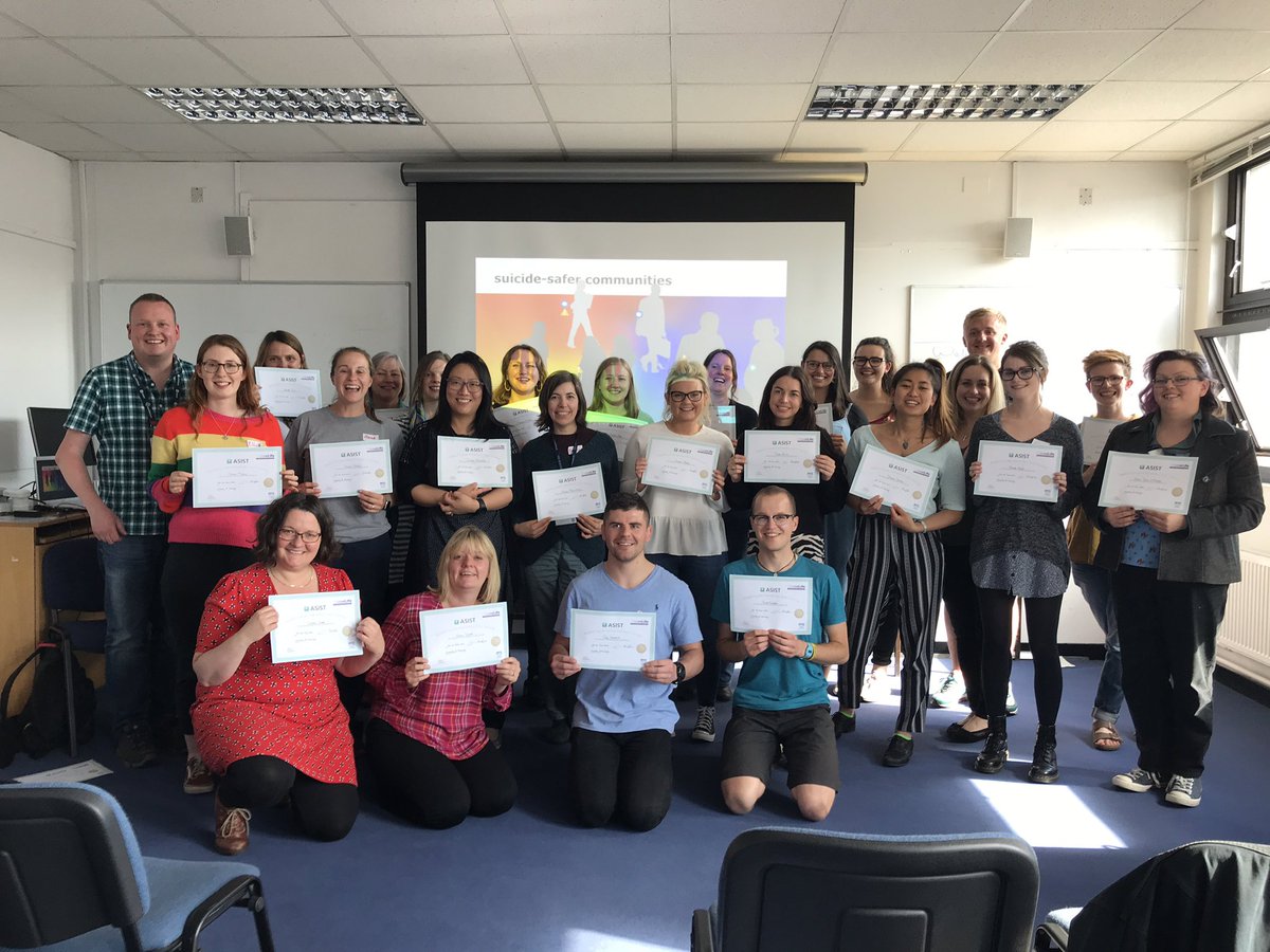 A fantastic group of 24 newly trained <a href="/Living_Works/">LivingWorks</a> #ASIST caregivers from <a href="/MorayHouse/">Moray House School of Education and Sport</a> <a href="/EdinburghUni/">The University of Edinburgh</a> <a href="/UoE_IAD/">Institute for Academic Development</a> including 22 new teachers going into schools throughout the country with the knowledge &amp; passion to support those kids at risk. A truly wonderful group to work with.
