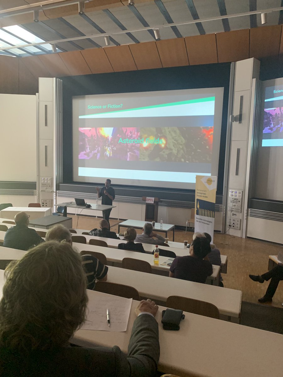OZWEGames's tweet photo. Sounds, teleportation, hyperspace, forcefields, lasers, asteroid fields, ships, explosions... is this science or fiction? Stephane’s talk @EPFL @AllianceTT #ansharwars #starwars
#SwissGames #VR #Games #VSmember #swissXR https://t.co/I59XMTulWR