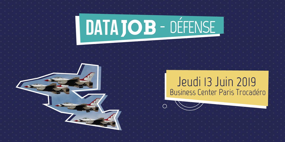 Ne loupez pas la 1ère édition de #DataJob_Défense le jeudi 13 juin avec @Defense_gouv, <a href="/ExpleoGroup_FR/">Expleo Group FR</a> , @thalesemploi, <a href="/Quantmetry/">Quantmetry - Part of Capgemini Invent</a> ! Votre pass gratuit avec le code DATAFAN19 👉 bit.ly/2Qx8zSE