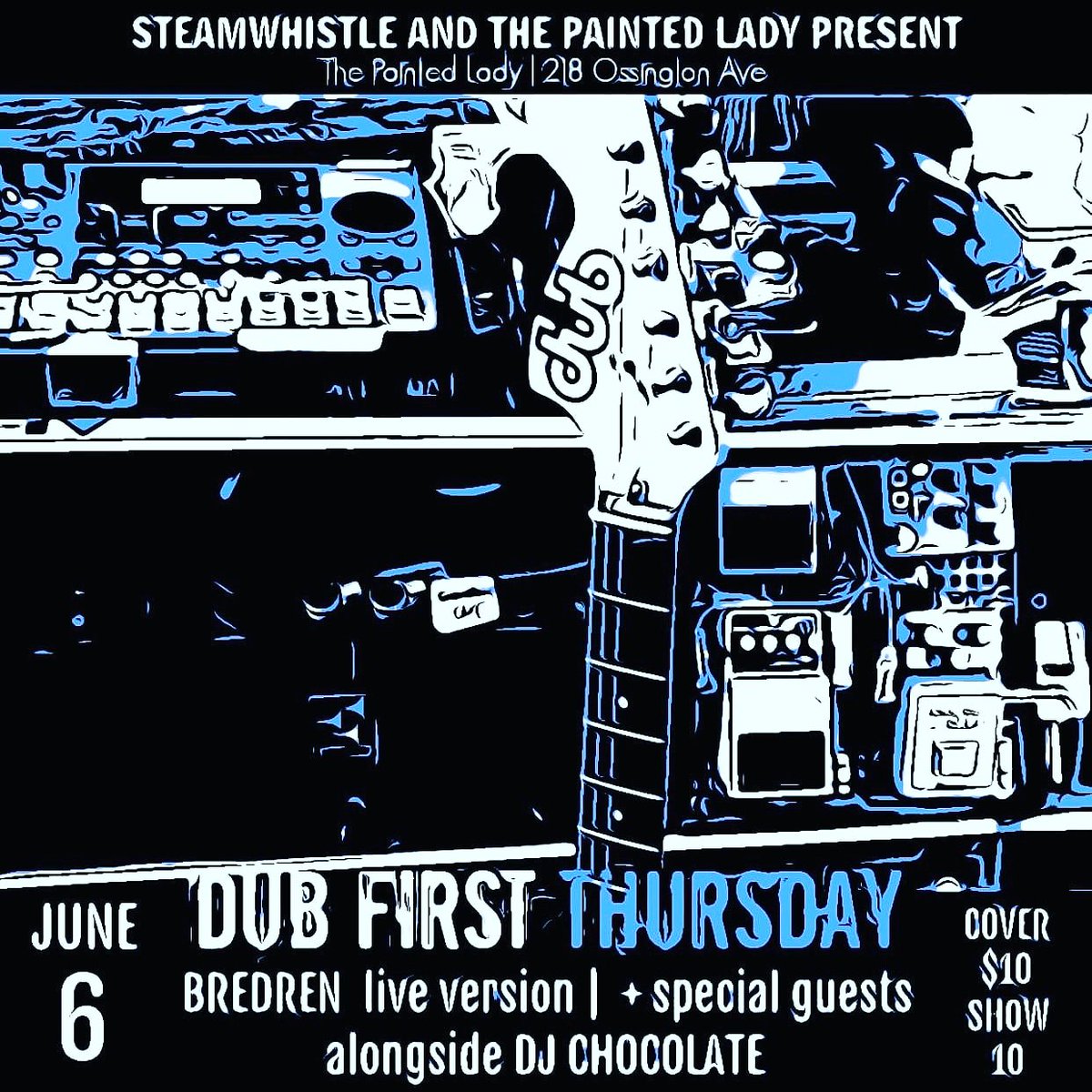 Dub First Thursday June 6
Resinators/BREDREN
Canada's Original Live Dub Experience since 1995 listen free on Soundcloud resinators.com bredren.ca 
@paintedladyossington
@steamwhistlebrewing <a href="/bredrendub/">Bredren Dub</a> <a href="/chocolatelauren/">Lauren Speers</a> 
#torontodub #bredrendub #resinators