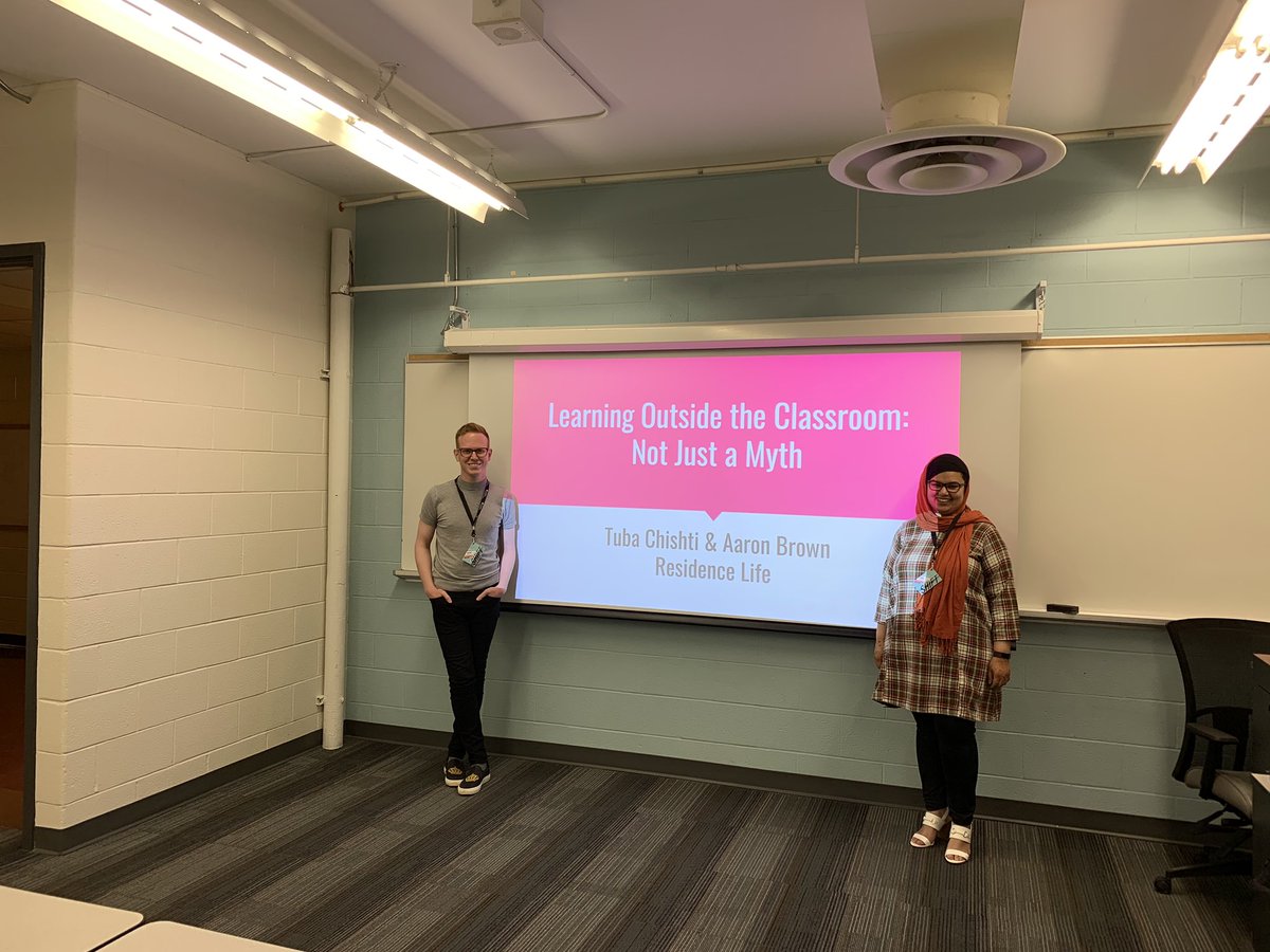 TubaCh's tweet image. Really great co-presenting with @aahbrown at @HumberShowcase today on ways for faculties to partner with residence and student life, and highlighting our past faculty partnerships.  #ShiftForward