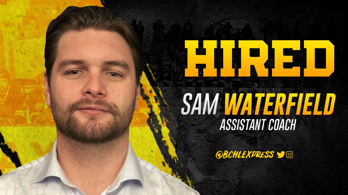 HIRED: We have hired <a href="/sam_waterfield/">sam waterfield</a> as an assistant coach! He will join Coach Fortier and Coach Jackson on the staff. 
Waterfield was the HC/GM of the @SaanichBraves last season.
Welcome to Coquitlam Sam! 
Read more: coquitlamexpress.ca/sam-waterfield… 
#AllAboard
