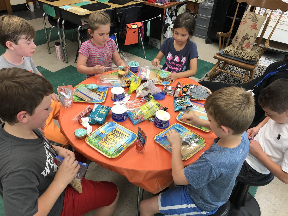 BinderLansey5's tweet photo. We had so much fun with our Blue Jean Ball winners at our cupcake decorating party today!  @MrsLoughner5 https://t.co/jJPu95jrE6