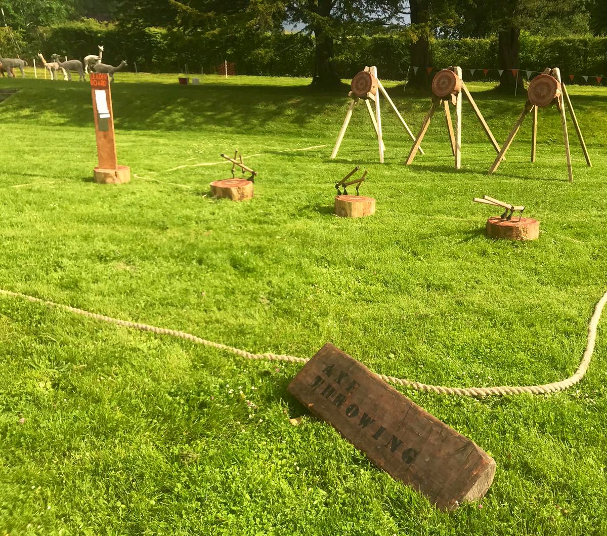 OrangeworksIE's tweet photo. On the grounds of @killruddery delivering our #TargetZone Experience🥇#LaserClayShooting🥈#Archery🥉 #AxeThrowing along with our furry friends 🦙 #Alpacas https://t.co/Lcg8bWWZ0E