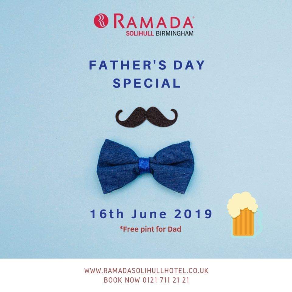 Have you booked yet?
Celebrate that special day with your dad. 
Father's Day lunch on Sunday, 16th June 2018 at 
<a href="/ramadasolihull/">Ramada Solihull</a>
#fathersday #georgerestaurant #solihullbid #ramadasolihullhotel #birminghamhotels #food #foodgram #foodstagram #goodfood #goodmood #eatout #foodies