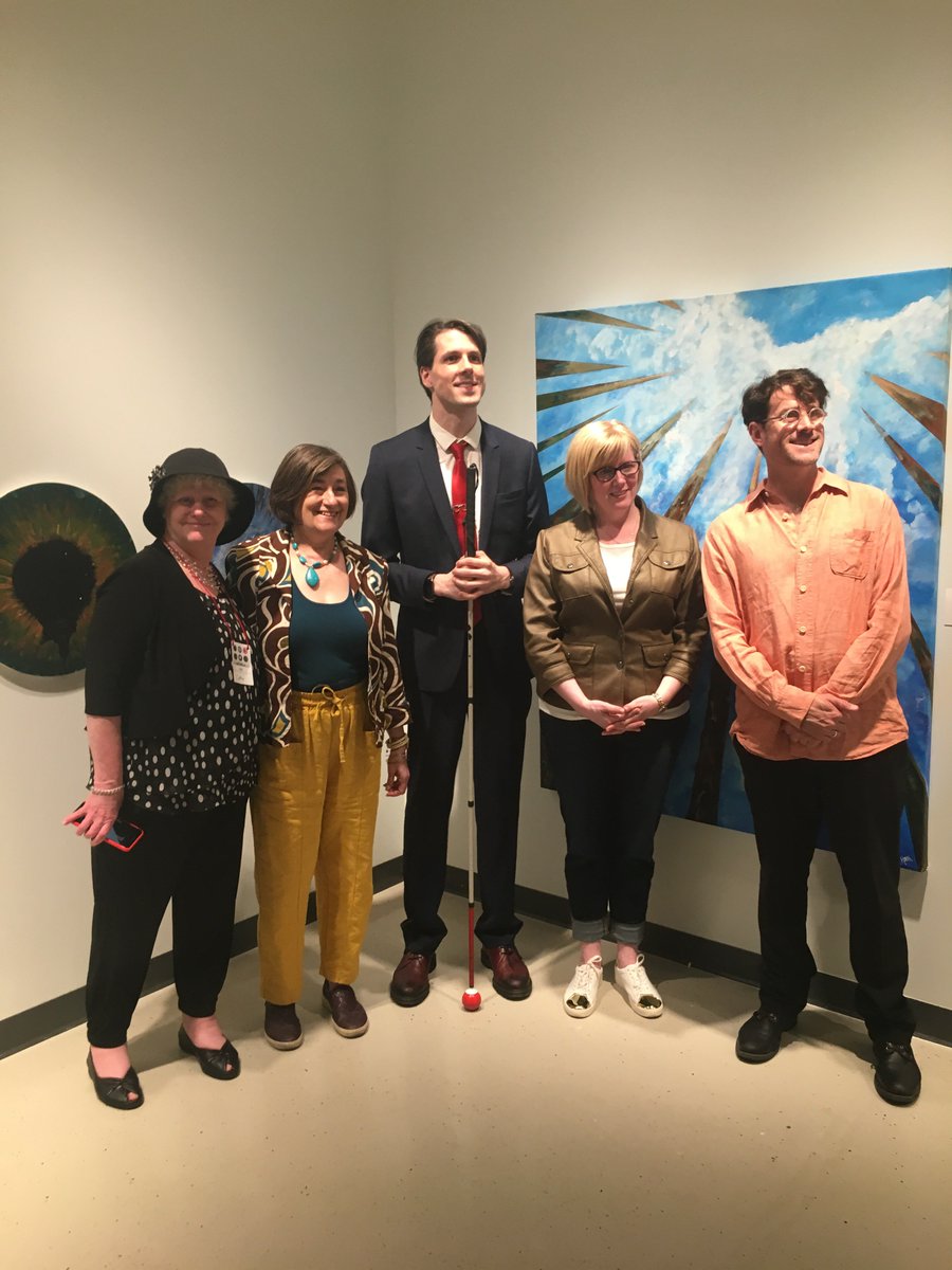 WingspanDisArts's tweet photo. The @WingspanDisArts Director Leslie Roman and @CQualtro spent a wonderful morning @UBC #BlindAmbitions Exhibit #HatchGallery with @Richard_Harlow @CathyBrowne @BruceHorak https://t.co/kYO3h748il