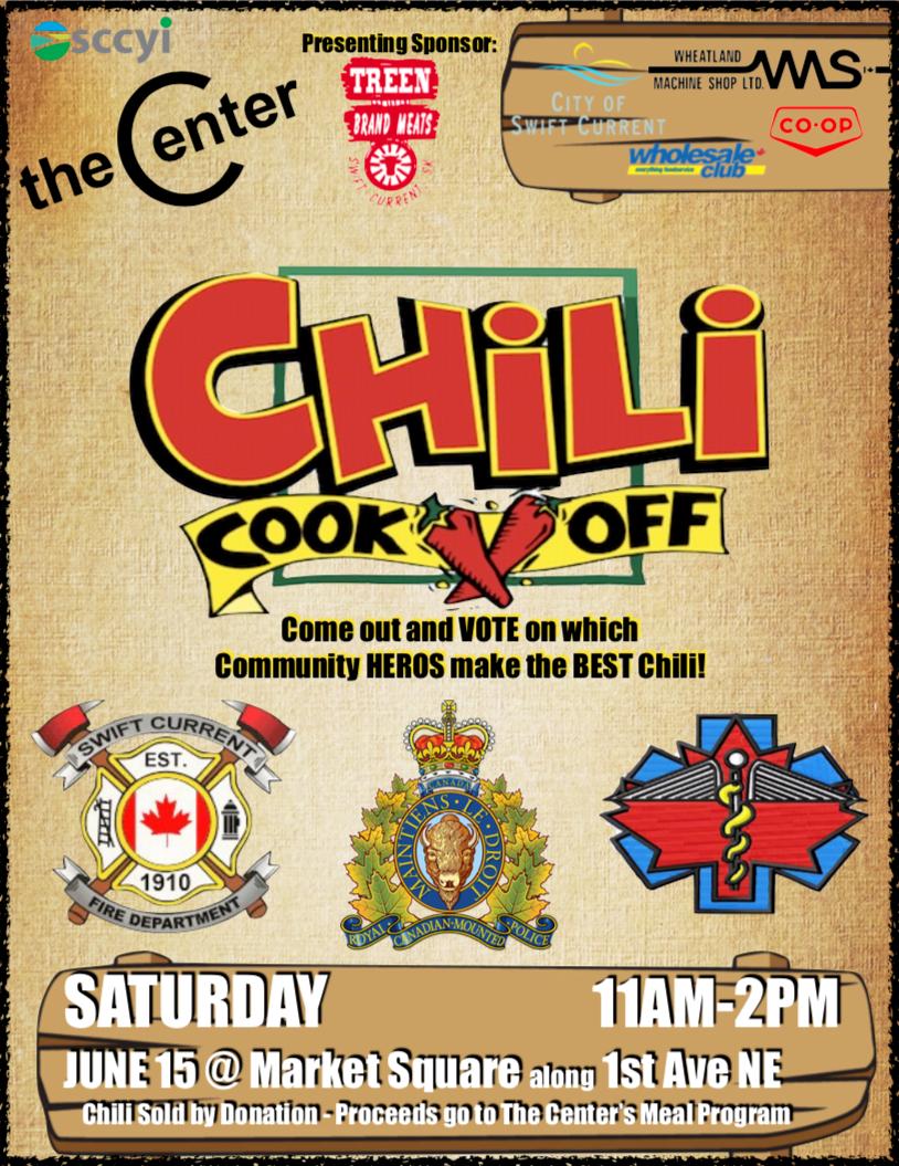 CitySCFire's tweet photo. #swiftcurrentfire Opening Day at Market Square on June 15. CHILI COOK OFF between SC Ambulance, SC Fire Dept, RCMP - Come and Vote for the best chow. Oh yeah! SC Fire Department has got this one! #CitySC https://t.co/wuQ84XzYYf