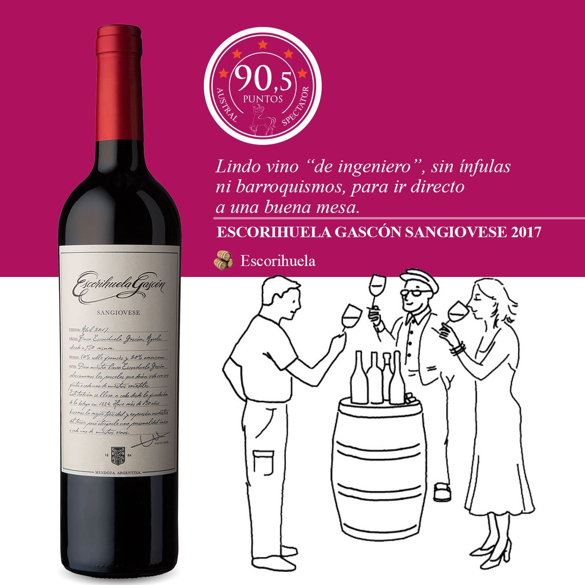 ¿Qué cualidades esenciales debe tener un vino para acompañar una buena mesa?

🏅RECOMENDADO ★★★★★ #SANGIOVESE 2017 de <a href="/Escorihuelag/">Escorihuela Gascón</a> 

Uno de los destacados de la #cataaciegas para la #GuíaAustralSpectator 2019