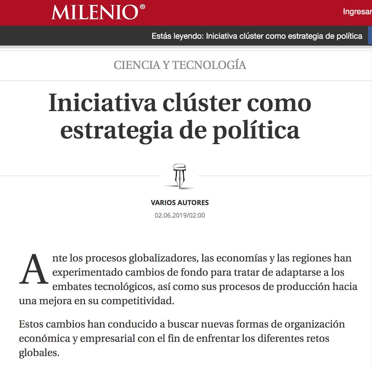 CITNOVA's tweet photo. #EspacioCITNOVA Iniciativa clúster como estrategia de política pública.
Por: Mtro. @AlexfrancoS Director de Desarrollo Científico, Tecnológico 
e Innovación del @CITNOVA Info.: https://t.co/GvyYMg0FgA @MilenioHidalgo @AlonsoHuerta @SEPPEHidalgo @PlaneacionHgo @Israelfelixs https://t.co/R6etVCtLBi