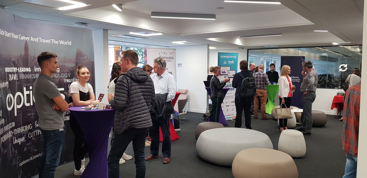 QUBEEECS's tweet photo. Delighted to see so many people at our Getting into IT event! ๐
Drinks, nibbles and networking with some awesome companies ๐ฅ๐น
Learn about the part time Master's in Software Development ๐ป
Oh, and the prospect of an amazing new career in the tech sector! ๐
#LoveQUB #eeecs https://t.co/jSkBJynG5r