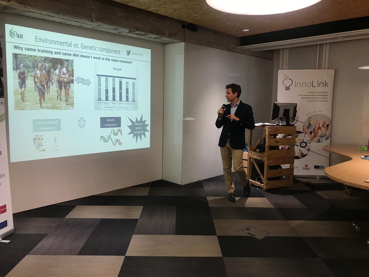 IMDEANutricion's tweet image. Finally, @lunecha of @precision4h, introduces the @UAM_Madrid and @ImdeaAlimenta startup: genetics + lifestyle combination @IE_Ventures #Innolink @ComunidadMadrid 😉😉👏🏻