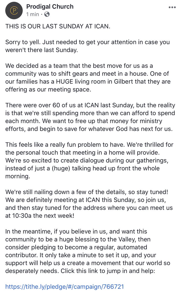 ProdigalPHX's tweet photo. Hello friends! An important update. https://t.co/WWwwsvQQTW