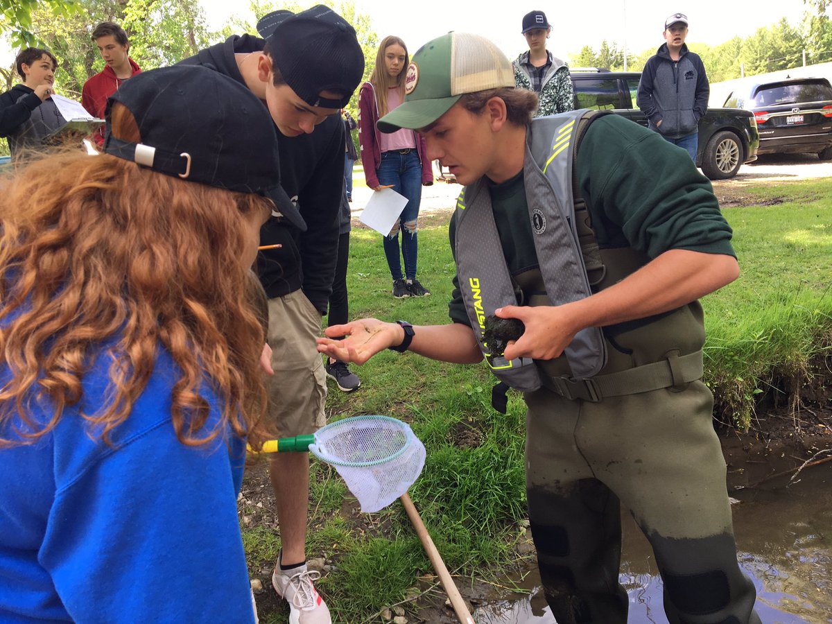 GEDSB Intermediate Enrichment students from the Norfolk family of schools conducting a stream study under the guidance of Zach from LPRCA.@ <a href="/GEDSB/">Grand Erie District School Board</a> @lprca @