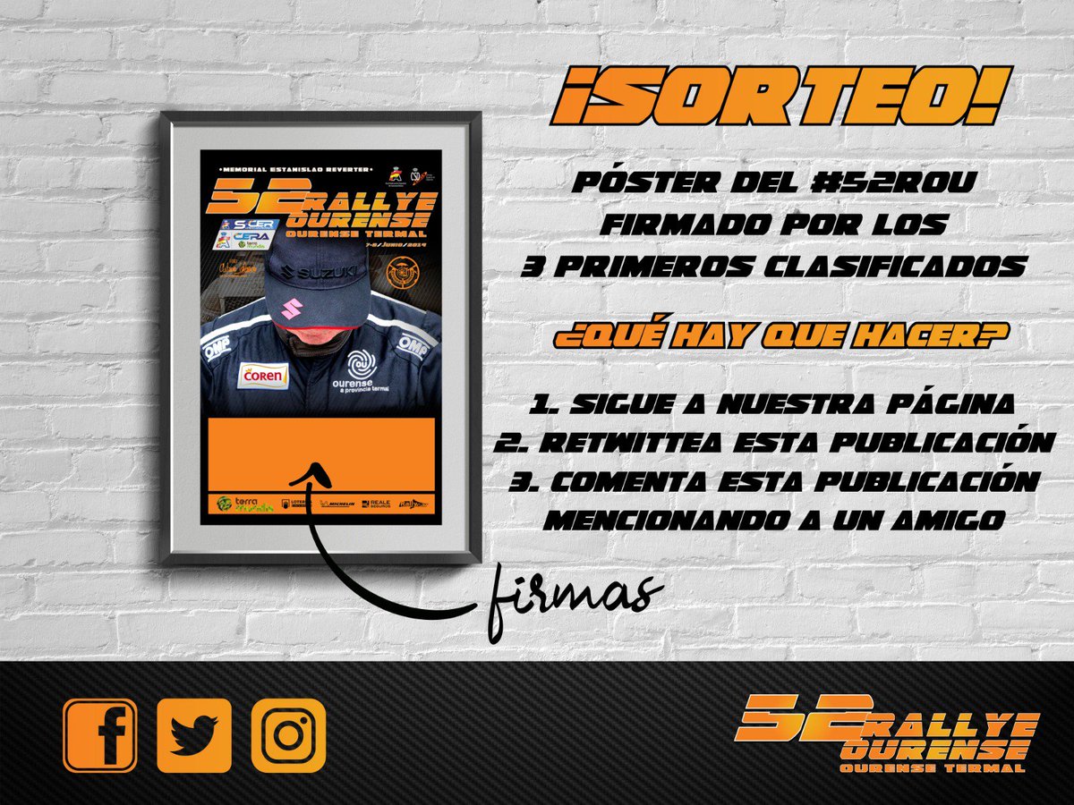 RallyOurense's tweet photo. La 52ª edición del Rallye Ourense Termal ya está aquí, y para celebrarlo os traemos un concurso a todos vosotros! 🎁
Para participar solo tenéis que seguir los requisitos de la imagen.
El ganador será anunciado el próximo lunes 10 de junio. Mucha suerte a todos! 🤞🏼
#52ROU https://t.co/K0Y5cGxMjd
