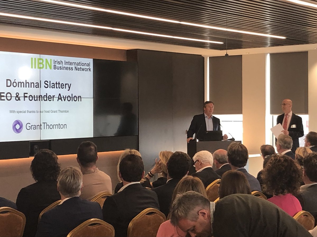 <a href="/paulmccannire/">Paul McCann</a> introducing <a href="/DomhnalSlattery/">Dómhnal Slattery</a> of Avalon at our <a href="/IIBN/">IIBN - Irish International Business Network</a> event hosted by <a href="/GrantThorntonIE/">Grant Thornton Ire</a> - an amazing story and a reminder how important culture is to successful business