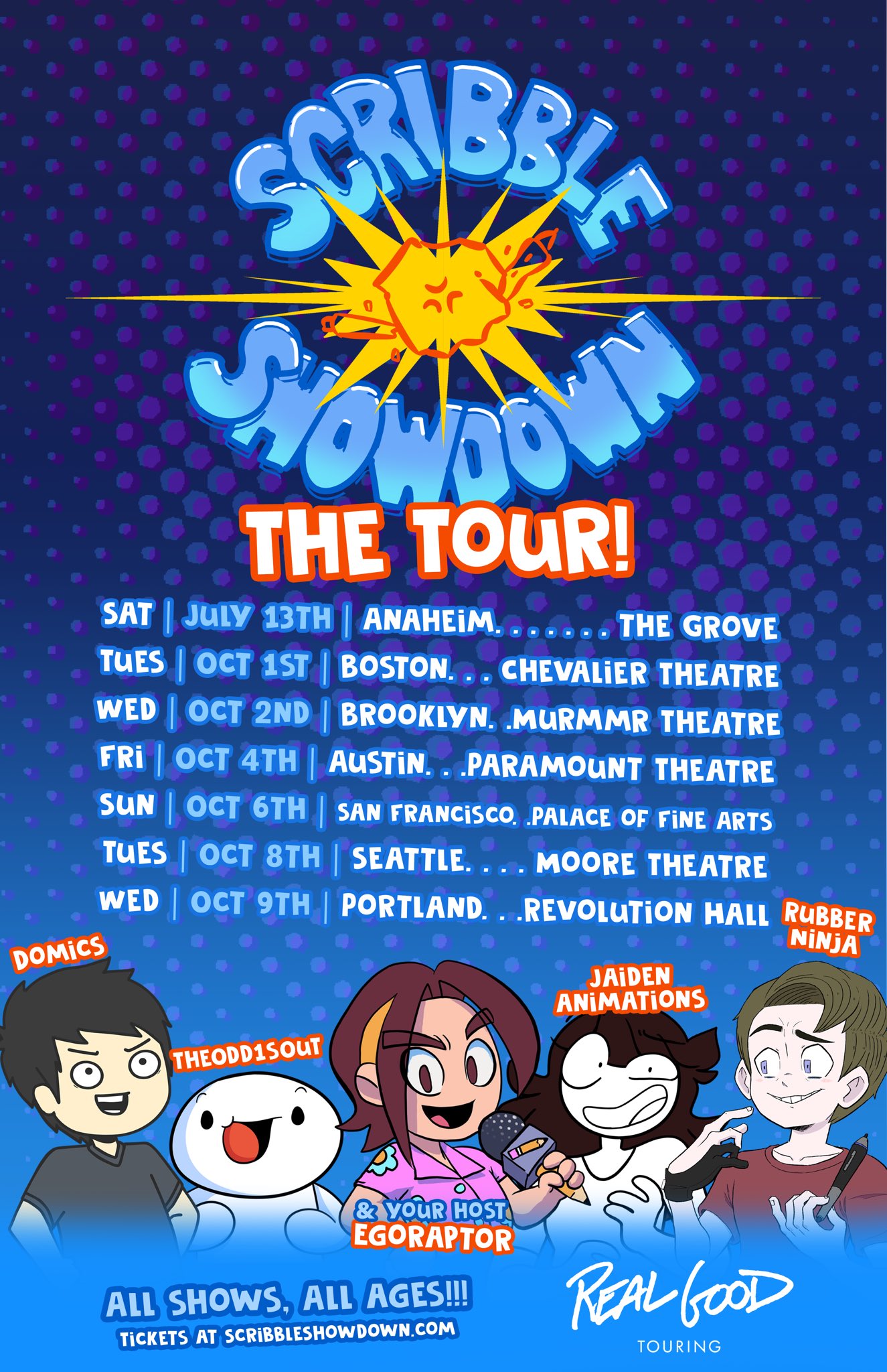 🎫 TICKETS ON SALE NOW 🎫 Scribble After Dark finds host Arin Hanson (Egoraptor) + our animators TheOdd1sOut, JaidenAnimations, RubberRoss, a…