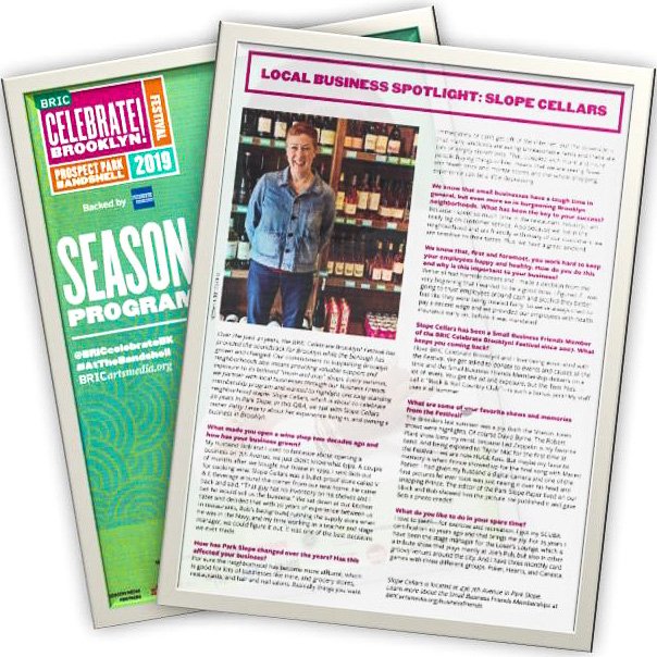 Big thanks to Celebrate Brooklyn for the shoutout in their 2019 season program! We're proud to support them as a Business Friend every year, as they produce their summer-long series of fantastic free concerts in Prospect Park! @briccelebratebk #prospectpark #slopey