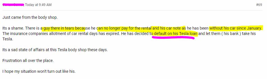PlugInFUD's tweet image. hey @elonmusk 

remember when you said you were going to fix the #TeslaPartsIssues and #TeslaRepairIssues?

well, things continue to get worse

to the point that Tesla owners are now defaulting on their loans (side effect of the #TeslaStretch no doubt)

$tsla $tslaq