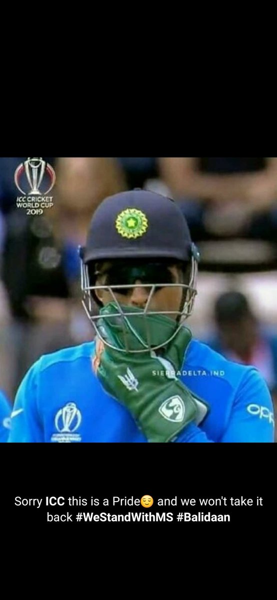 G_Shankar37's tweet photo. We Wont want it to be removed...
#DhoniKeepTheGloves 
#balidaan 
#ICC https://t.co/Wy7DVBfqm9