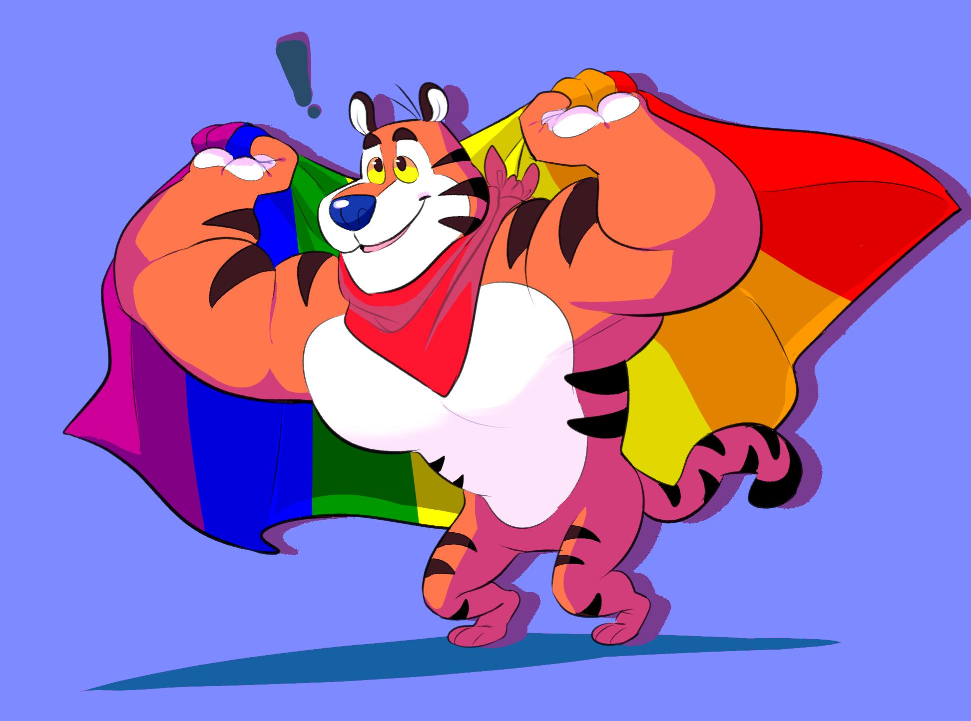 plum on X: Tony the tiger says LGBT+ RIGHTS!!! something for pride 2019!!!  I plan to do more of the flags with different poses so sorry if your flag  is not included!!!