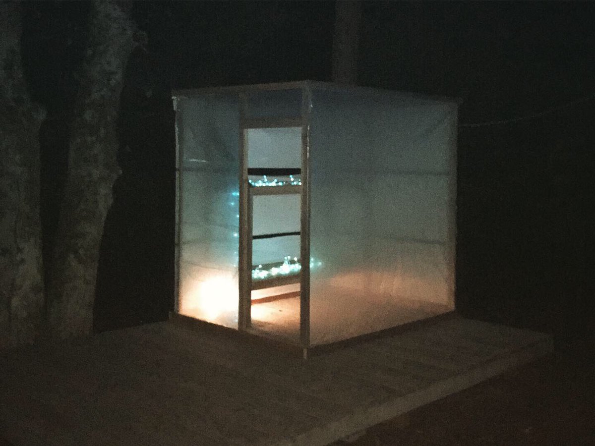 During my residency, Scott and I built a 6.5x8ft. prison cell in the forest. 🌲 Learnt a bunch. Would like to repeat elsewhere. In a talk, I connected the dots between land management, states’ resource allocation and the warehousing of people. #prisonsdontwork #cjreform