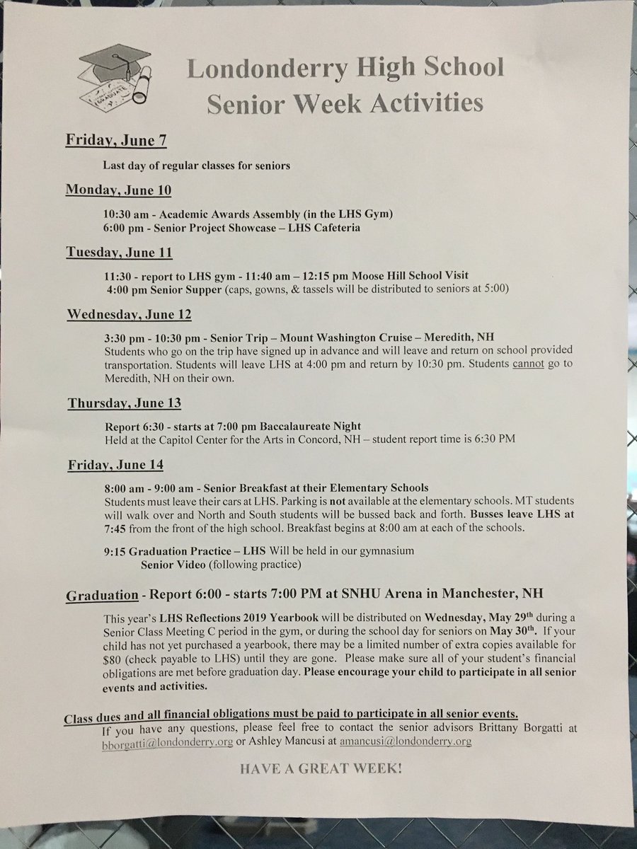 lhs_2019's tweet photo. Here is the list of events for senior week: https://t.co/3Kh3KXbkGr