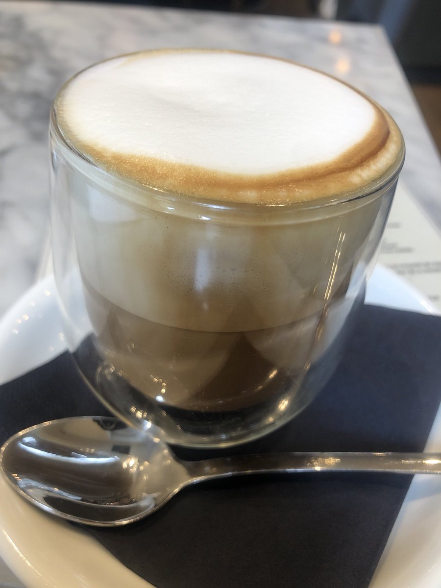 A touch of class in a glass #flatwhite #coffeehypeldn Adriana’s Deli St Helens Gdns London W10