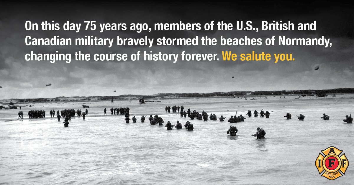 On this day, 75 years ago, members of the U.S., British and Canadian military bravely stormed the beaches of Normandy, changing the course of history forever. We salute you.
#DDay75thAnniversary